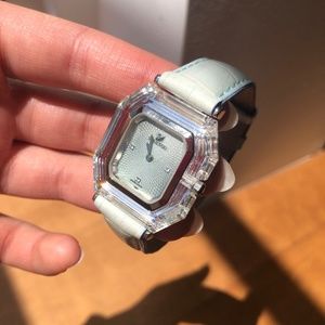 Swarovski Blue Leather Band Watch